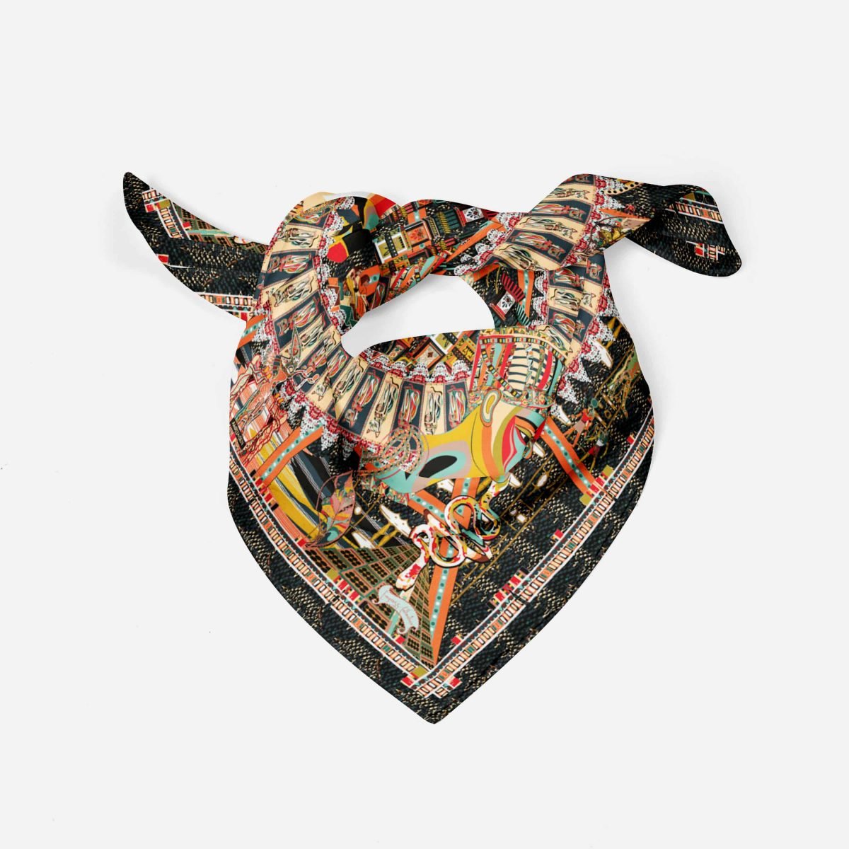 Cleopatra 43 cm black 50 inches Silk SCarf 6