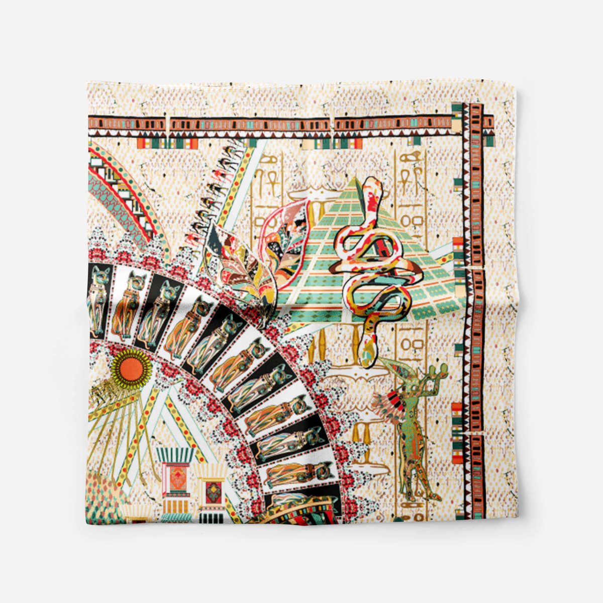 Cleopatra 43 cm cream Silk SCarf 3