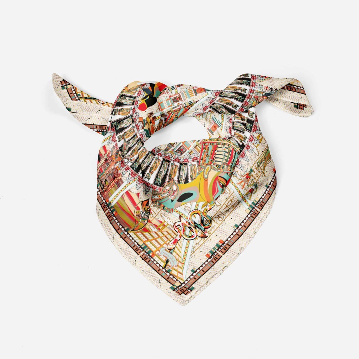 Cleopatra 43 cm cream Silk SCarf 6