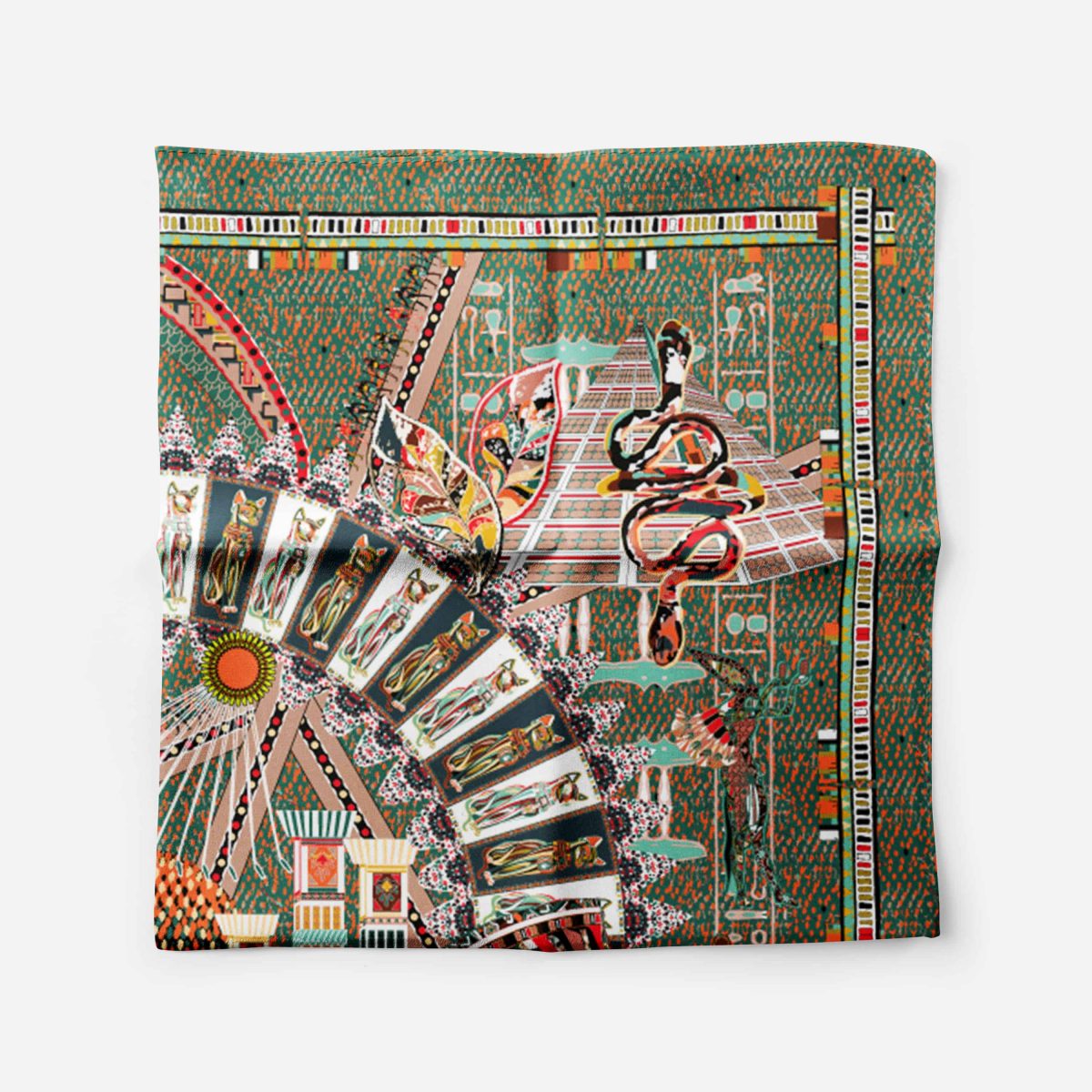 Cleopatra 43 cm grey Silk SCarf 3