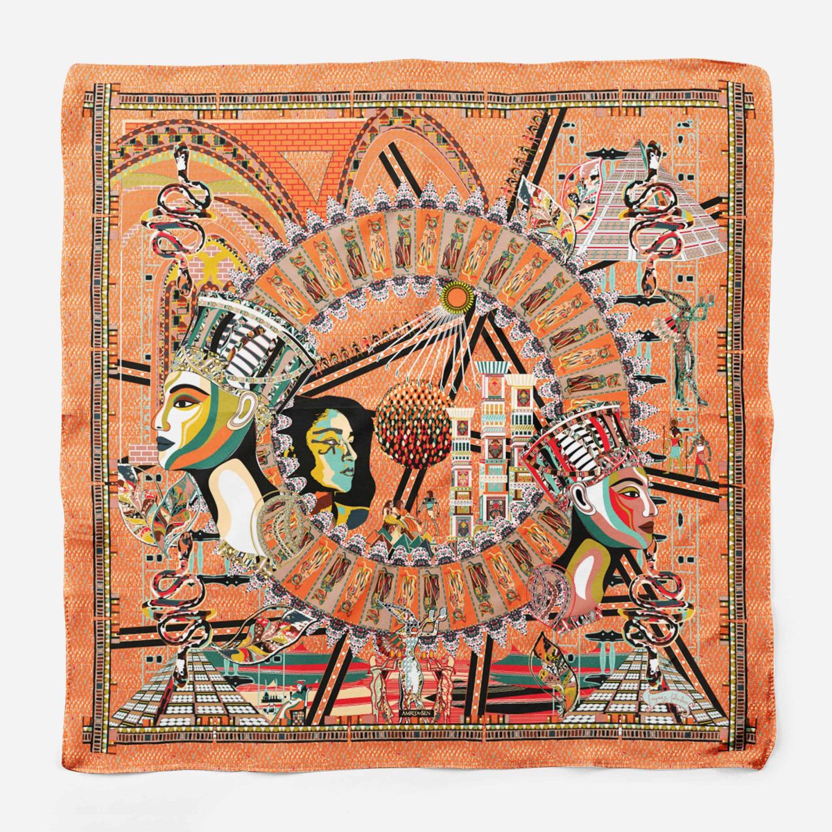 Cleopatra 43 cm salmon Silk SCarf 11