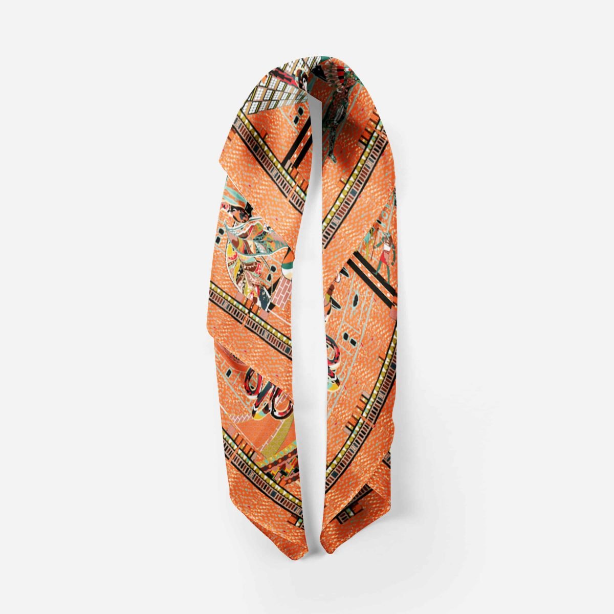 Cleopatra 43 cm salmon Silk SCarf 13