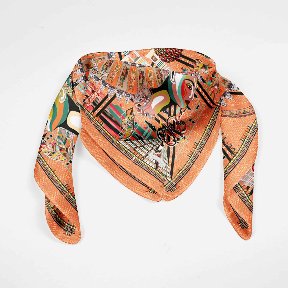 Cleopatra 43 cm salmon Silk SCarf 14