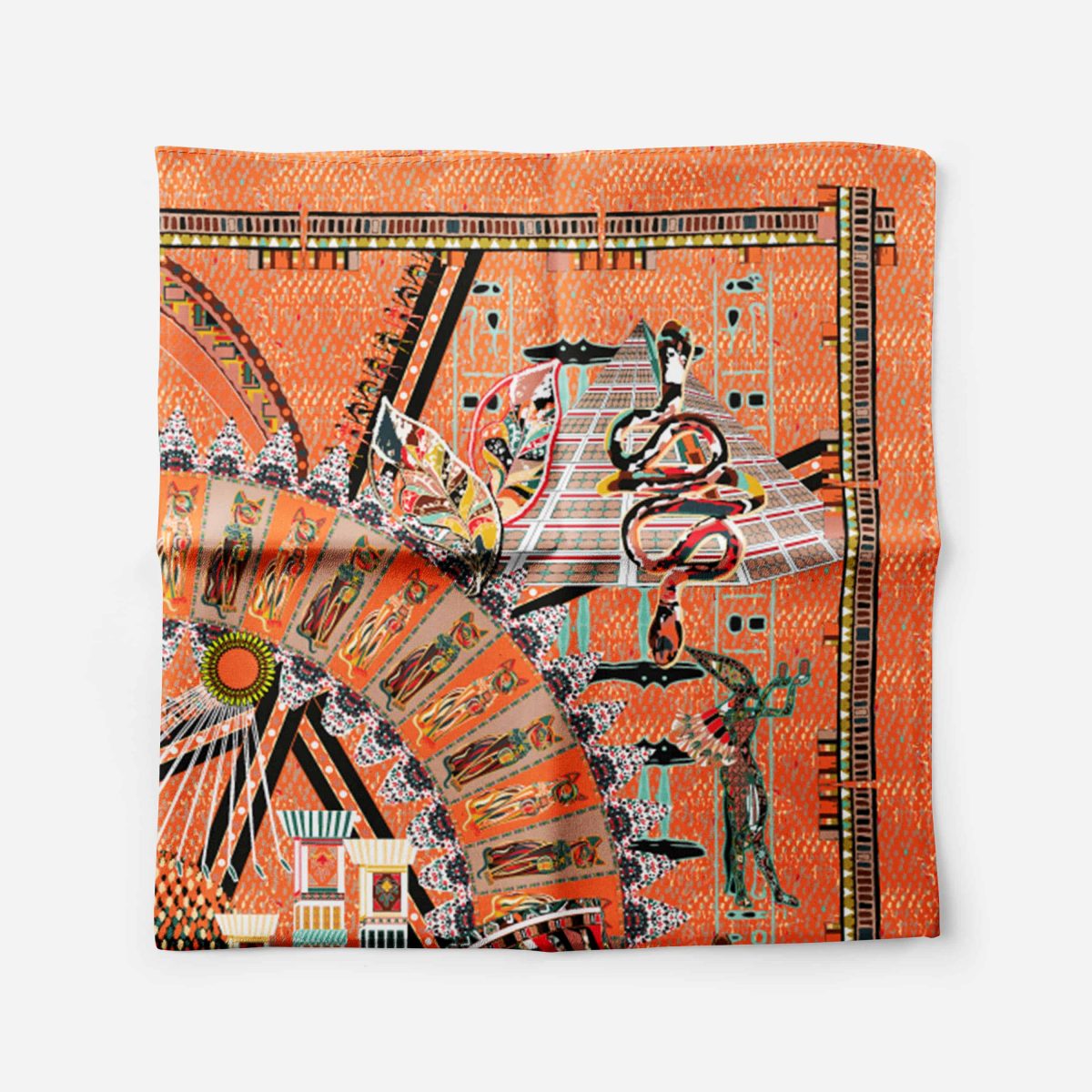 Cleopatra 43 cm salmon Silk SCarf 3