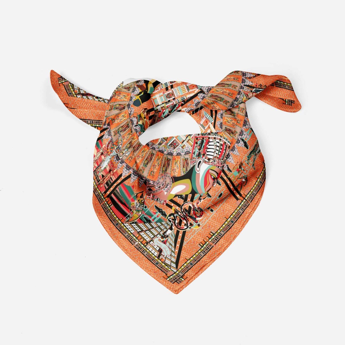 Cleopatra 43 cm salmon Silk SCarf 6