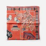Wu Zetian 135 cm square scarf Merged Orange Silk SCarf 3