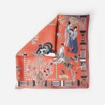 Wu Zetian 135 cm square scarf Merged Orange Silk SCarf 5