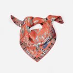 Wu Zetian 135 cm square scarf Merged Orange Silk SCarf 6