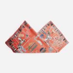 Wu Zetian 135 cm square scarf Merged Orange Silk SCarf 8