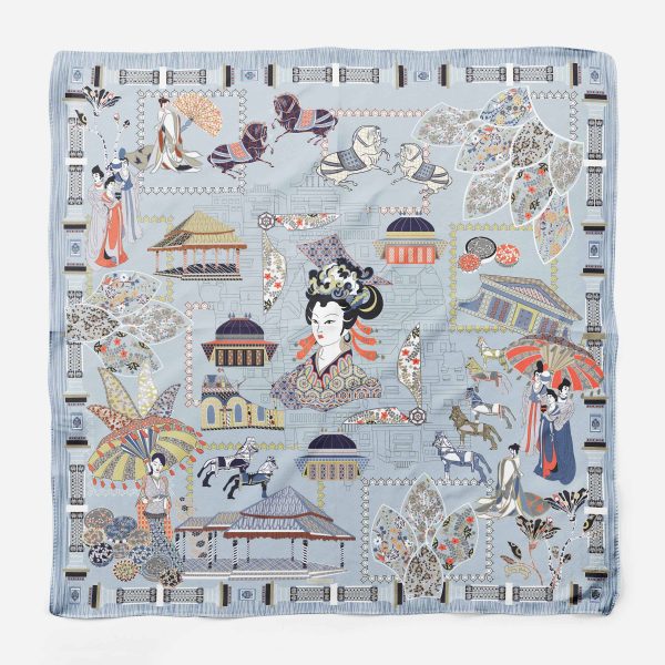 Wu Zetian 135 cm square scarf Merged with Signature Silk SCarf 11 2