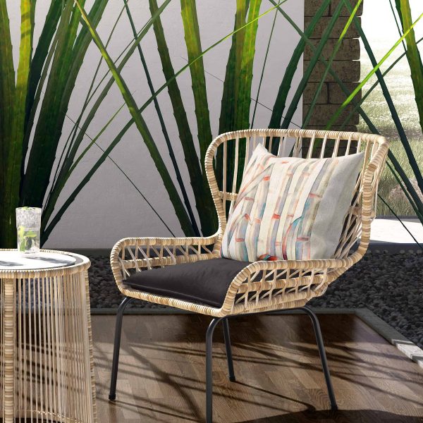 Bamboos Red and Blue Single Chair Outdoor Scene