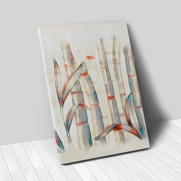 Bamboos Red and Blue VERTICAL 24x36 canvas 01 vertical