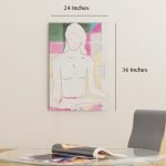 Buddha Sitting Pink Pastel Vertical Room Mockup 24 x 36