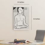 Buddhas Thoughts Black and White Vertical Room Mockup 24 x 36