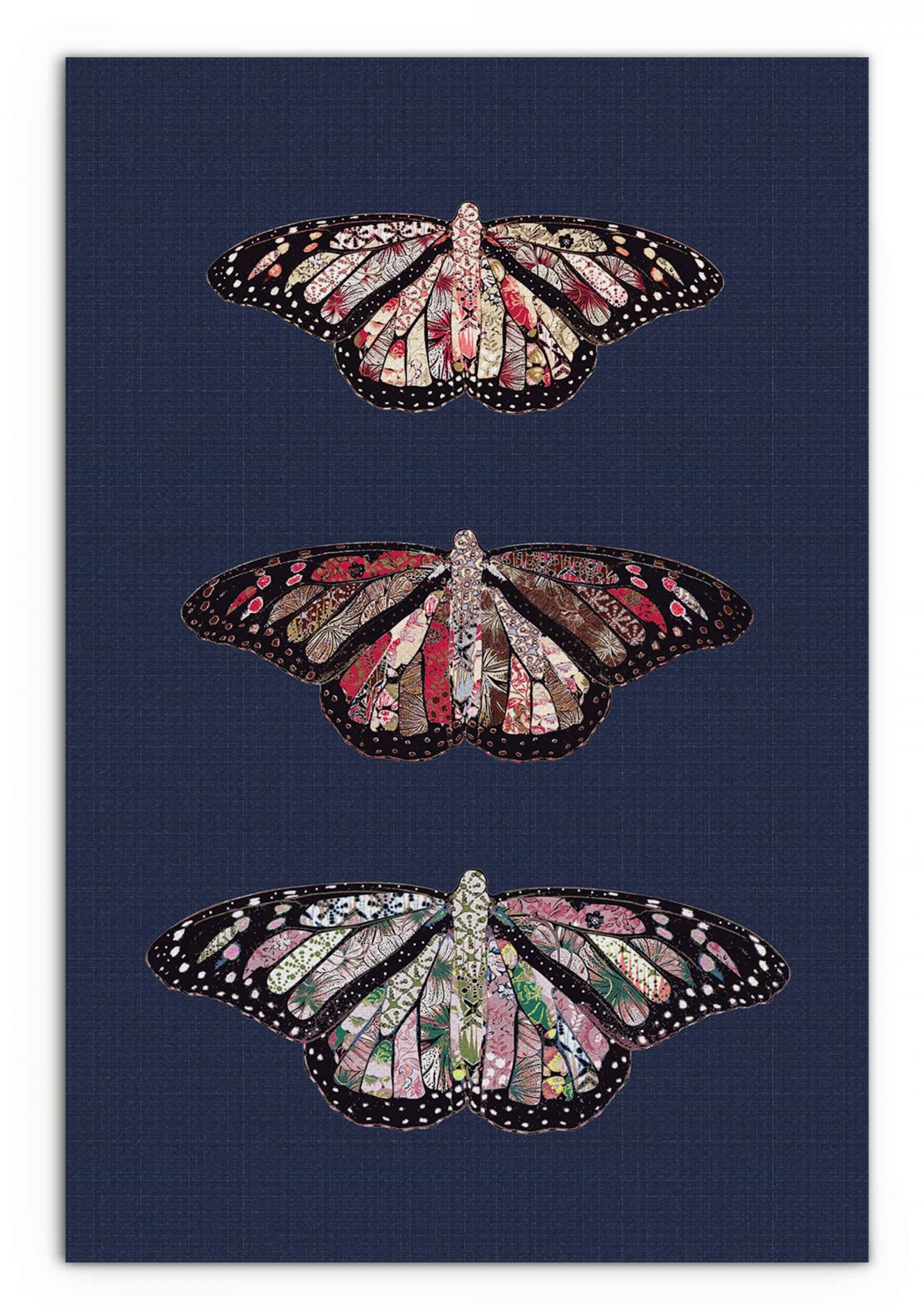 Butterflies Rustic on Denim Vertical 24x36 Regular Front View