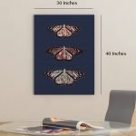 Butterflies Rustic on Denim Vertical 30 x 40 Room Mockup