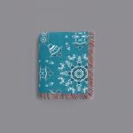 Floating Birds and Snowflakes on Blue folded2