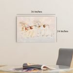Frolicking Horses Pastel Horizontal Room Mockup 24 x 36