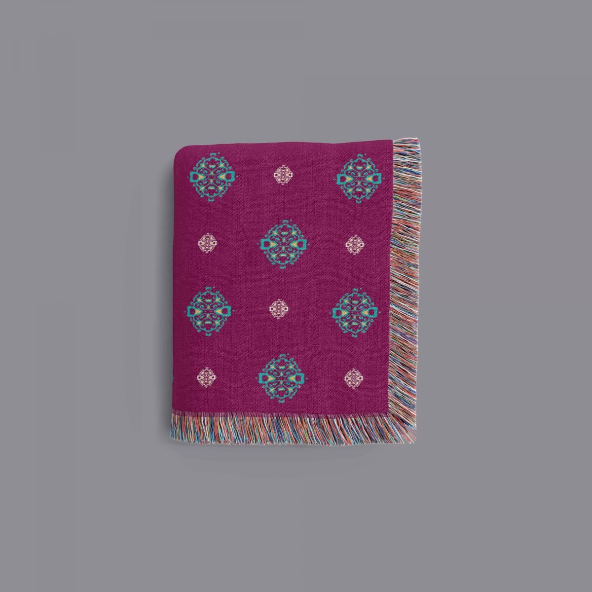 Indian Buttons on magenta Folded 2