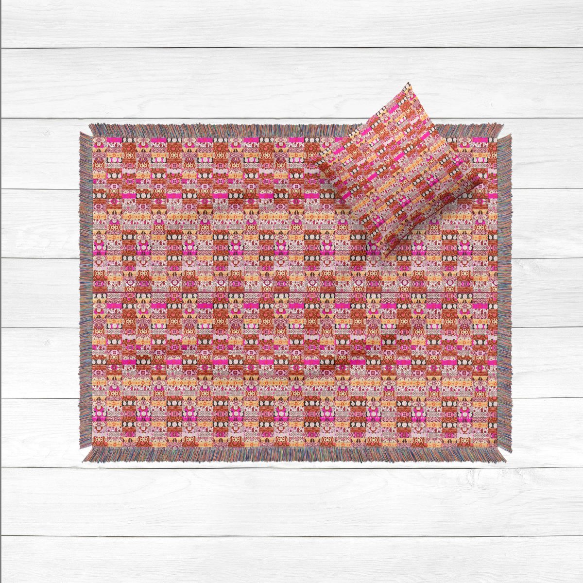 Kantha Pink and Magenta topview