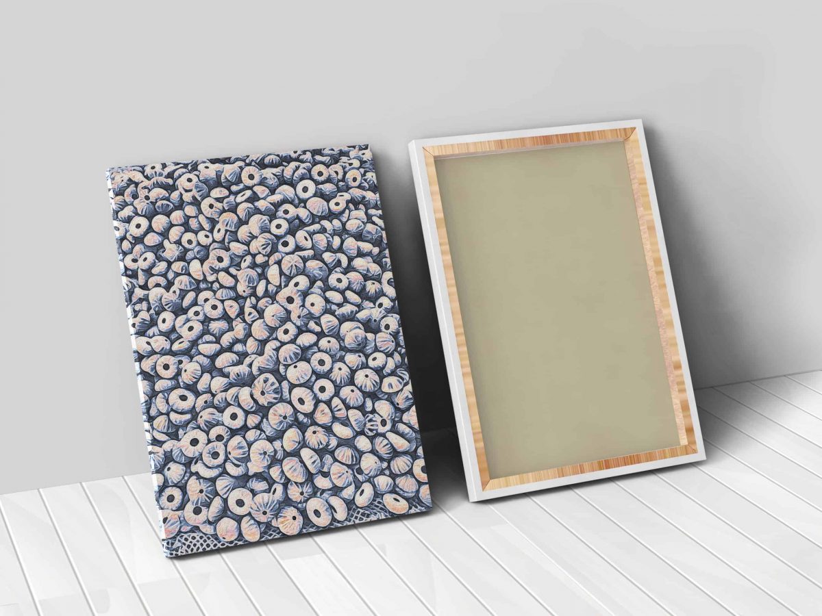 Liv Grn Seashells Bundle Vertical 24x36 canvas 02 vertical front and back