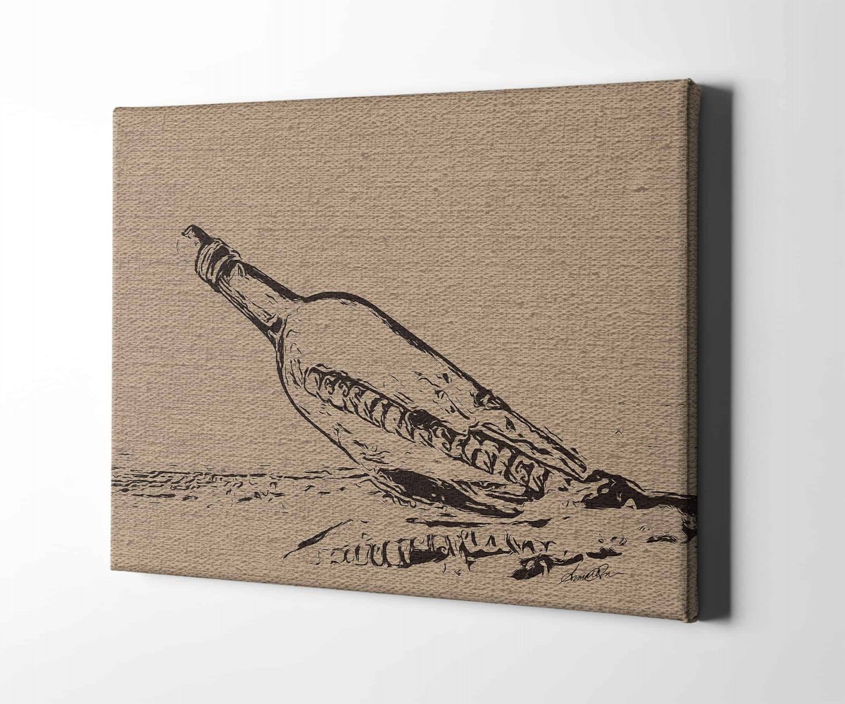 Message in a Bottle Rustic Horizontal 18x24 Perspective Main View