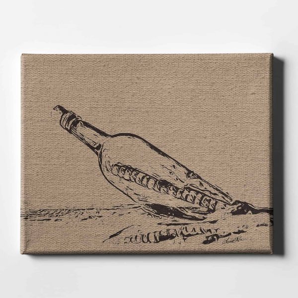 Message in a Bottle Rustic Horizontal 18x24 Straight Main View