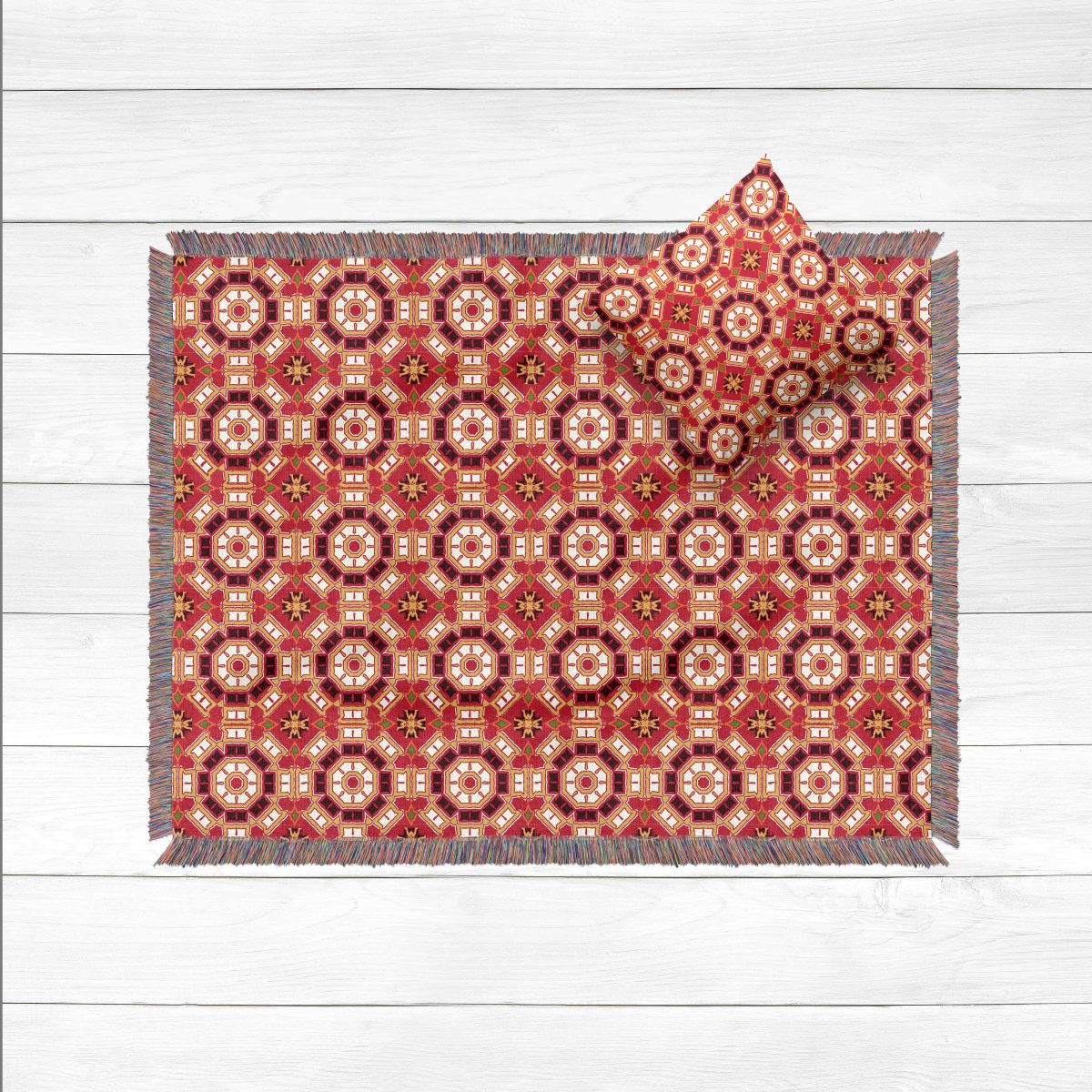Quilt design 5 Red 01 Top View