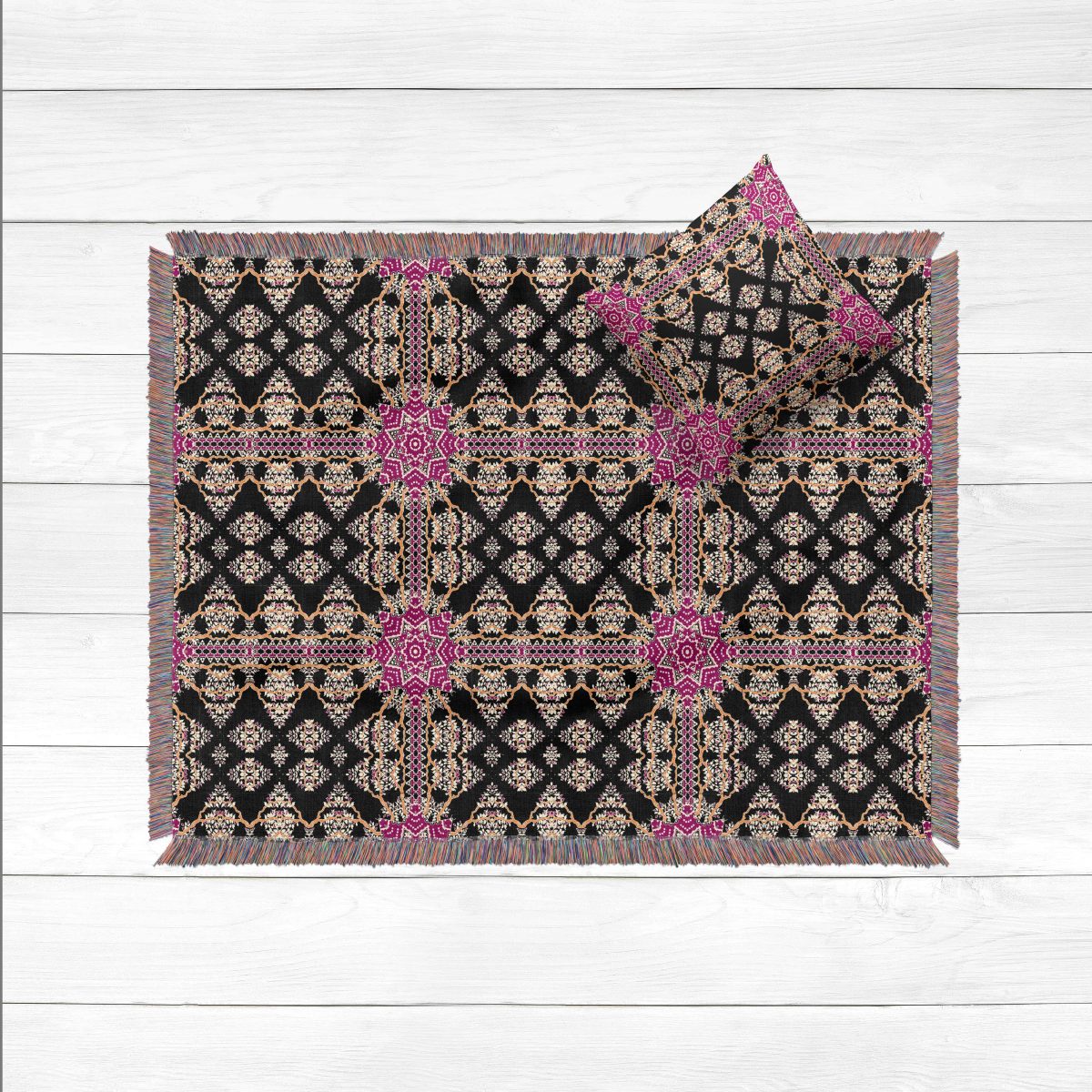 Regal Mughal Pink and black Top View