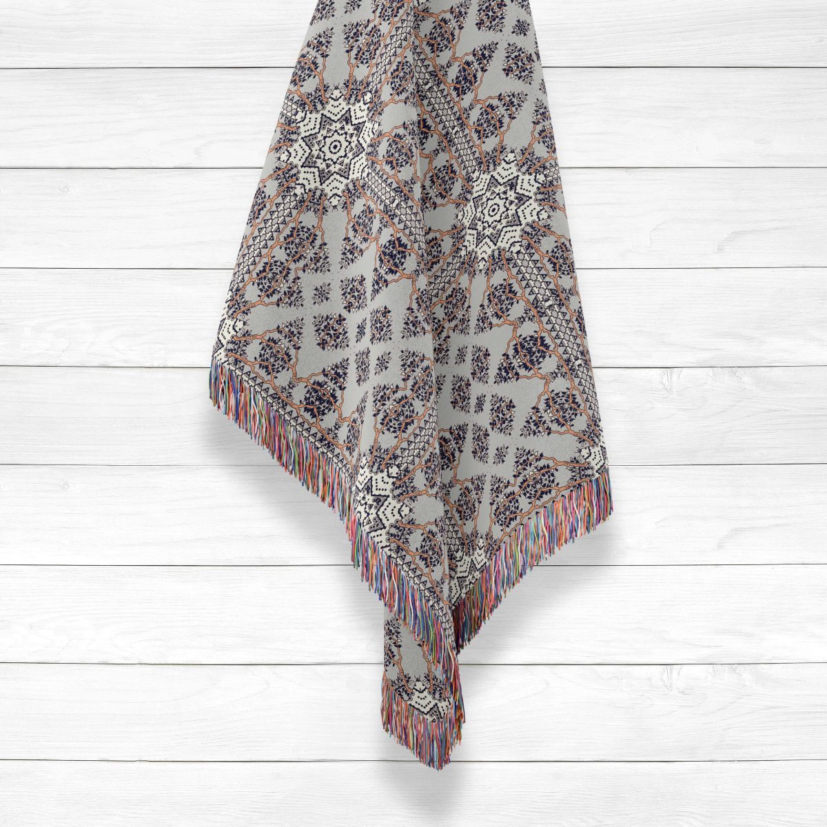 Regal Mughal white on grey Hanging