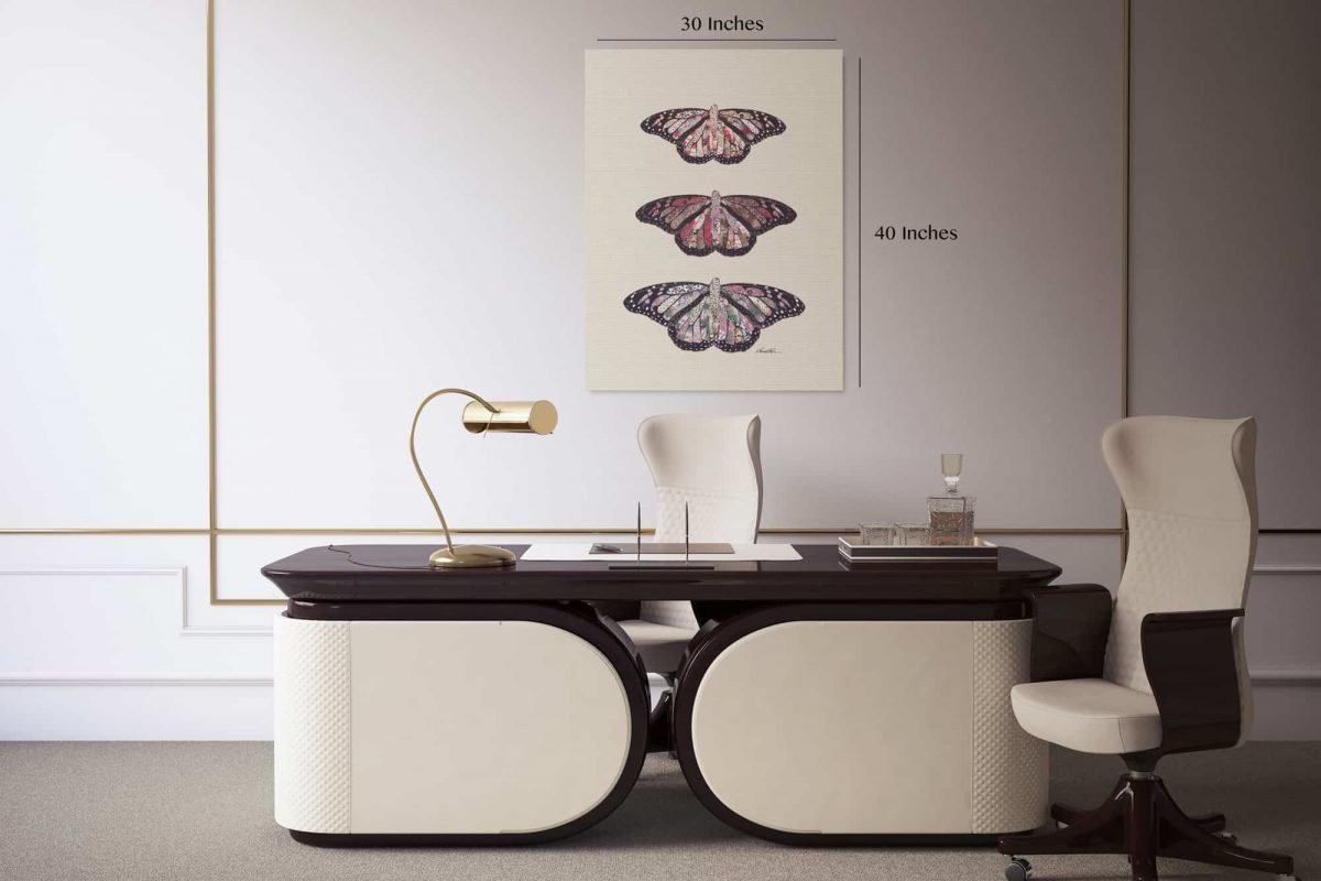 Rustic Butterflies 30 x 40 Luxury Office White