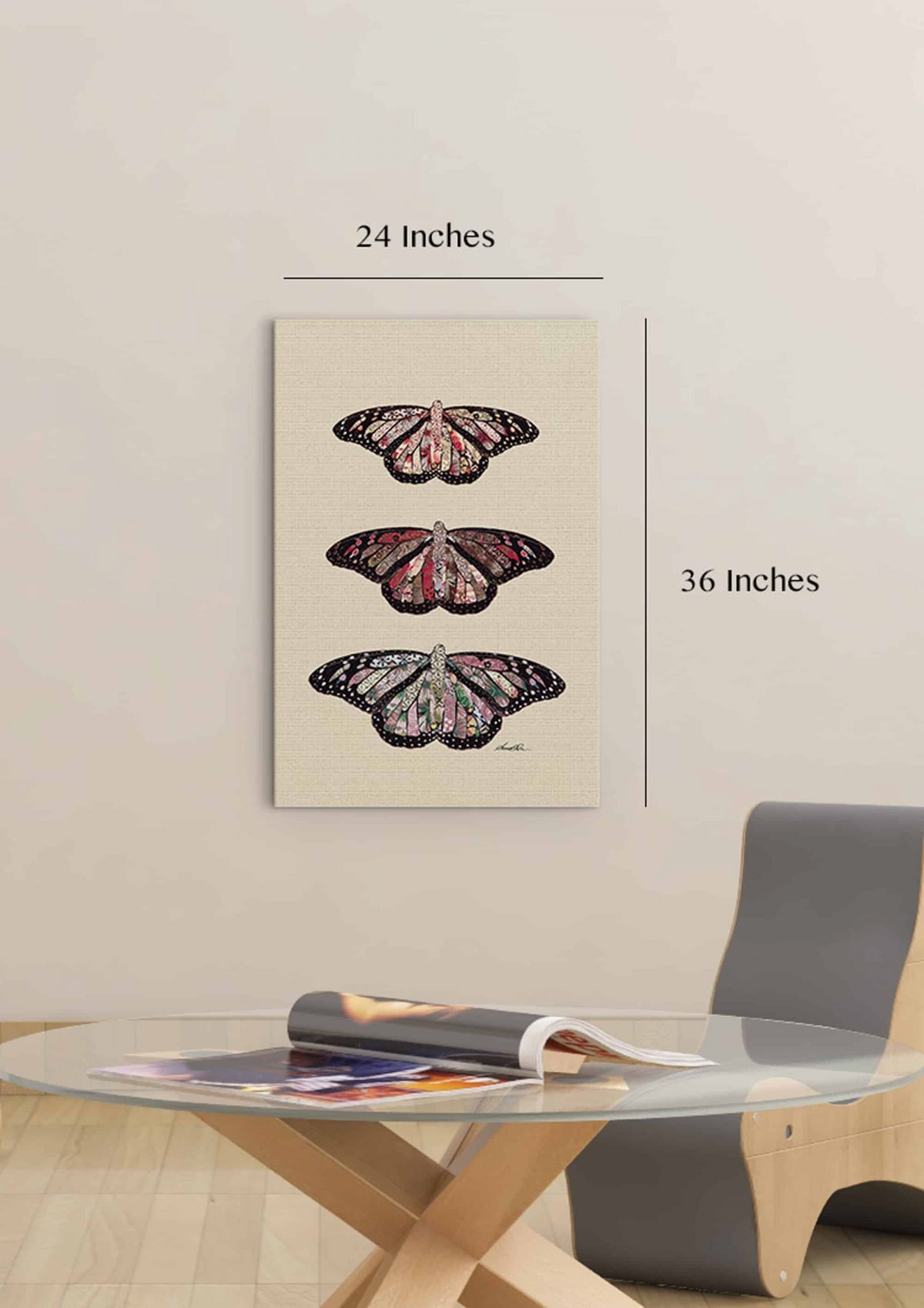 Rustic Butterflies Room Mockup 24 x 36