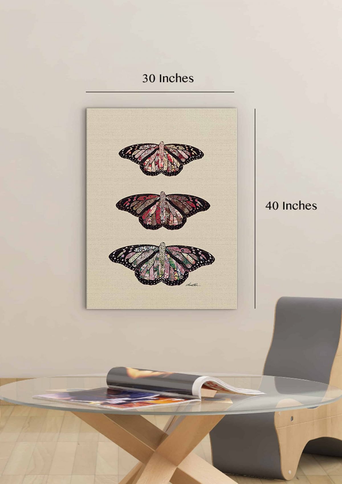 Rustic Butterflies Room Mockup 30 x 40