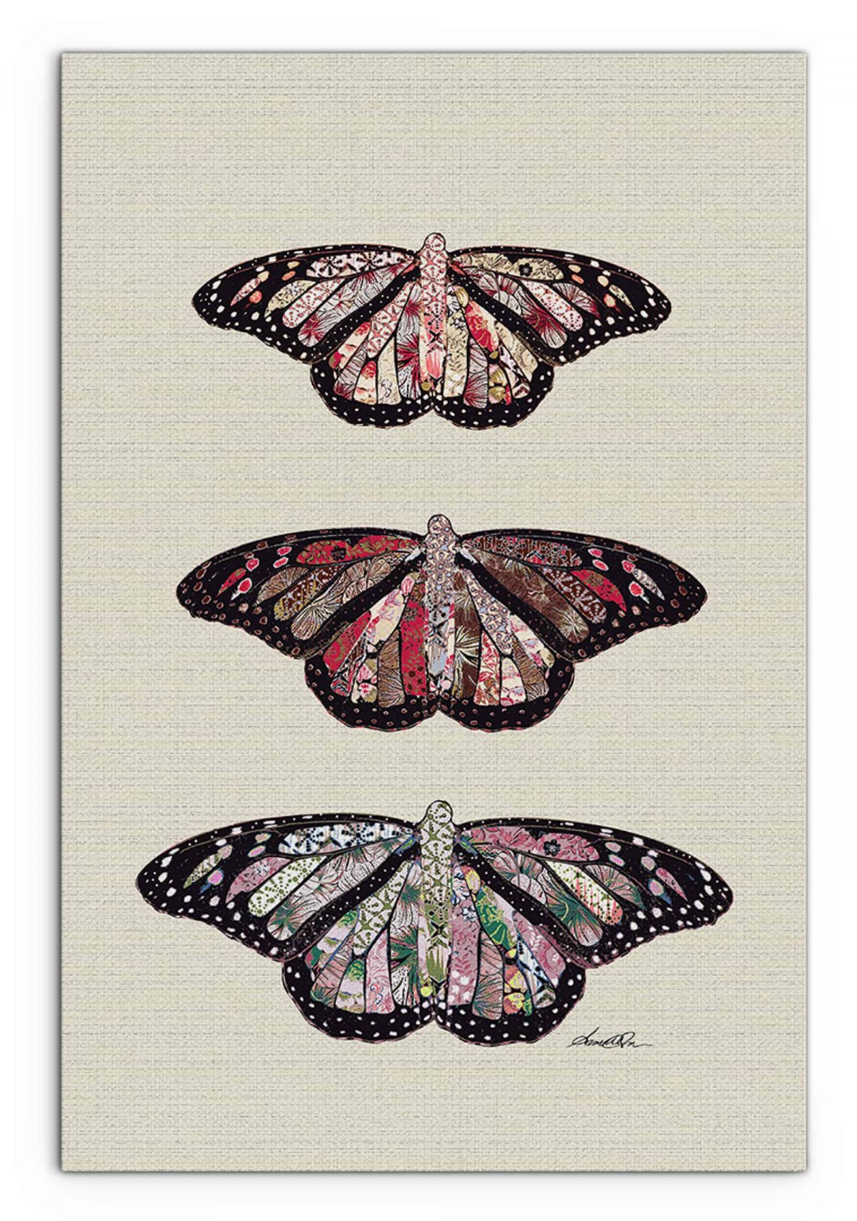 Rustic Butterflies White 24x36 Front View