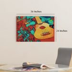 Spanish Guitar Red Horizontal Room Mockup 24 x 36