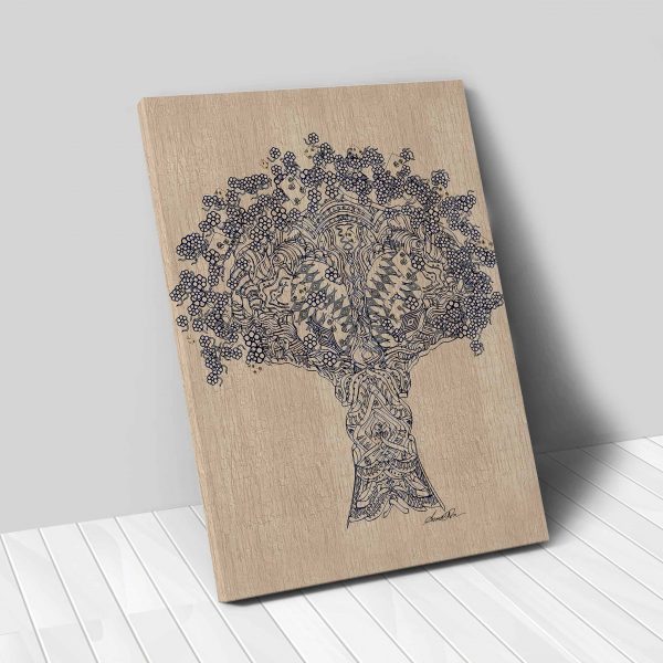 Tree of Life on Wood Vertical 24x36 canvas 01 vertical