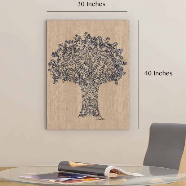 Tree of Life on Wood Vertical 30 x 40 Room Mockup
