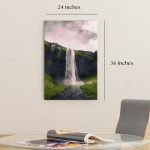 Waterfall on a Canyon WaterColor Room Mockup 24 x 36