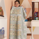 blanket mockup featuring a playful girl in her room 24691 14