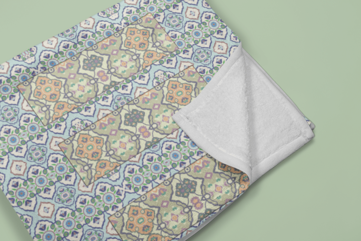 mockup of a folded throw blanket in a colored surface 24670 14