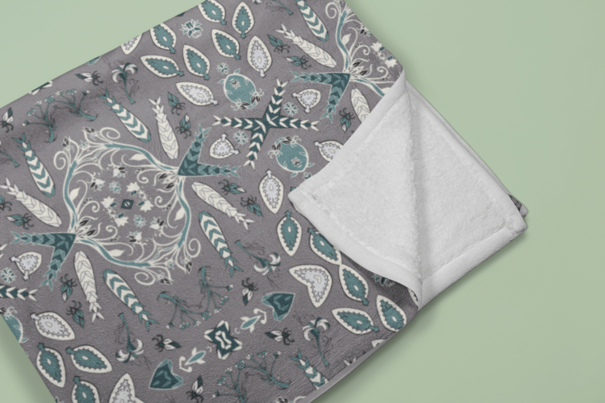 mockup of a folded throw blanket in a colored surface 24670 30