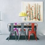 Red Bamboos on Modern Wall