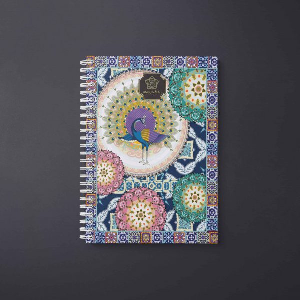 Peacock And Circles Notebook Front