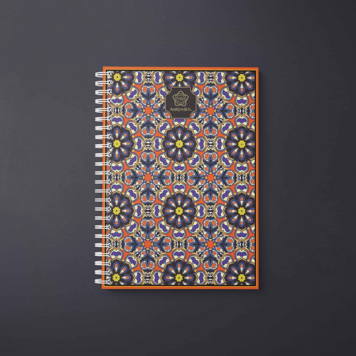 Peacock Orange And Blue Notebook Front