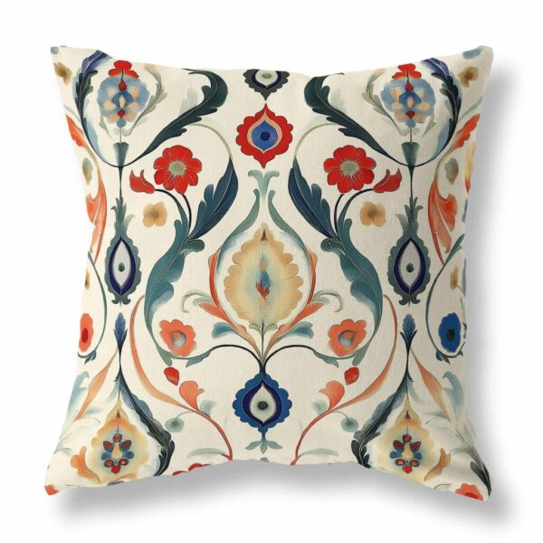 Raindrop Ikat Pattern Throw Pillow