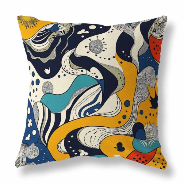 Geo Wave Fusion Throw Pillow